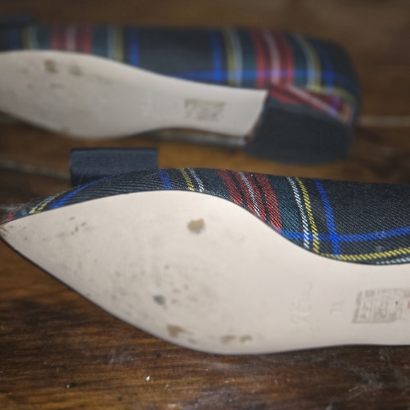 J.Crew Tartan plaid shoes with crystal bow. Size 8 1/2 EUC. - Picture 11 of 11
